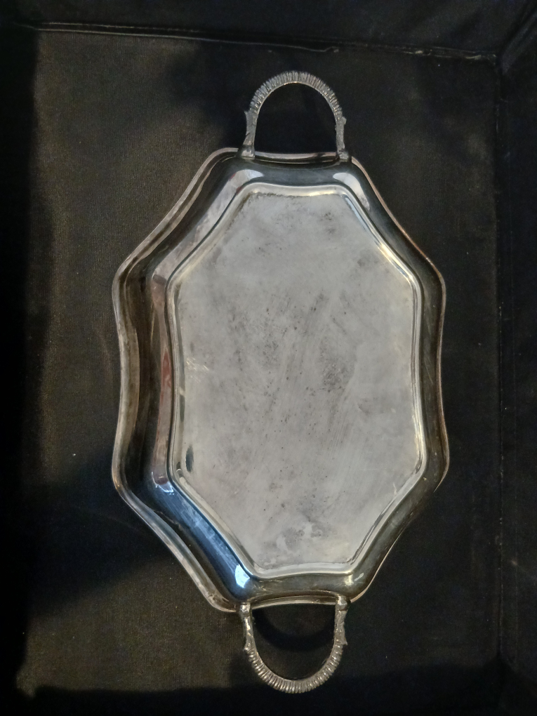 Silver Plated Serving Tray with Handles