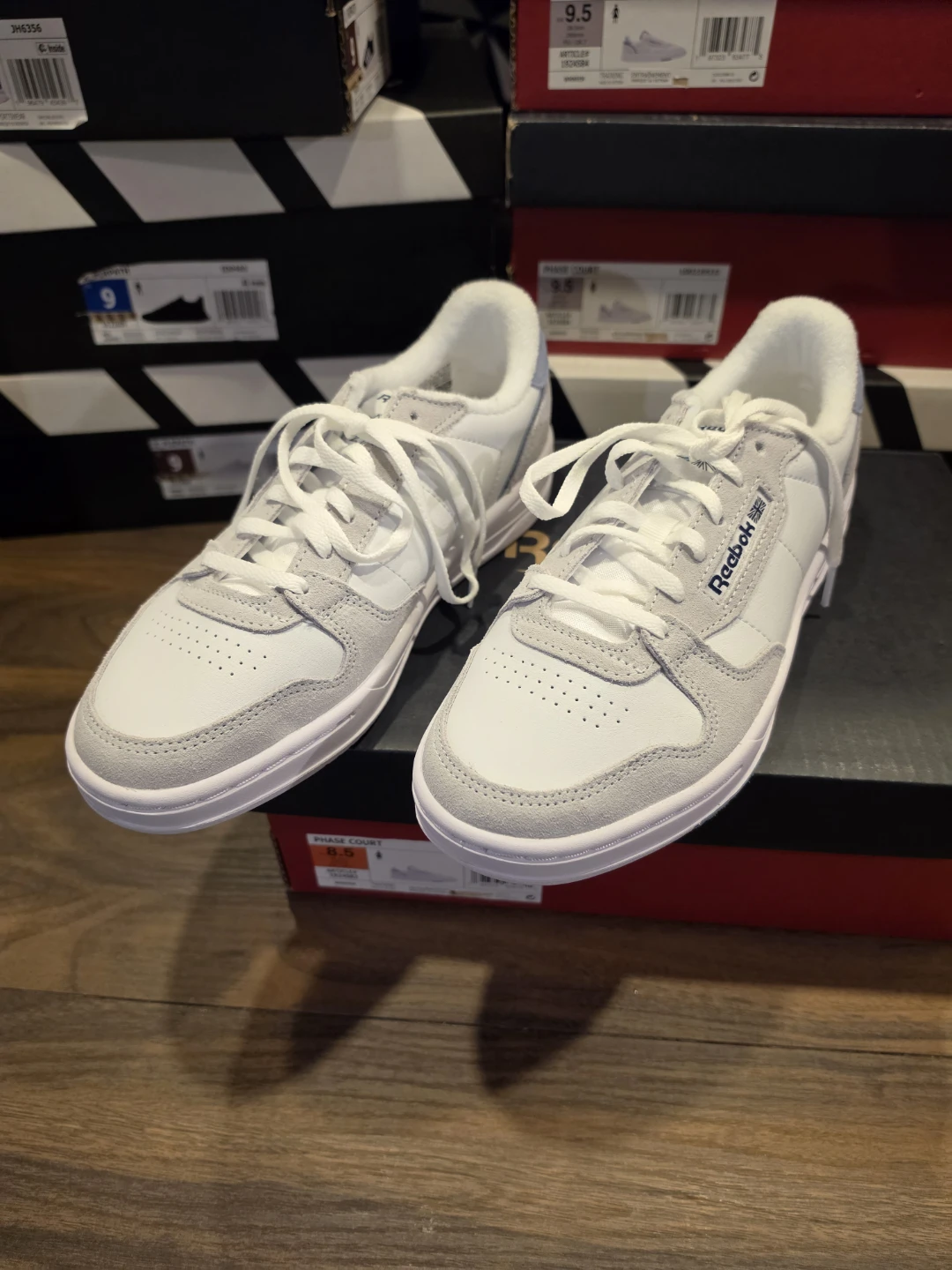 Reebok White & Grey Court Sneakers - photo 2