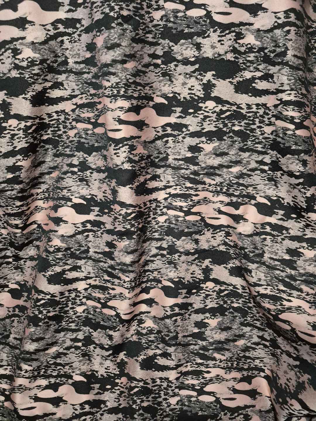 Pink and Black Camo Print Fabric
