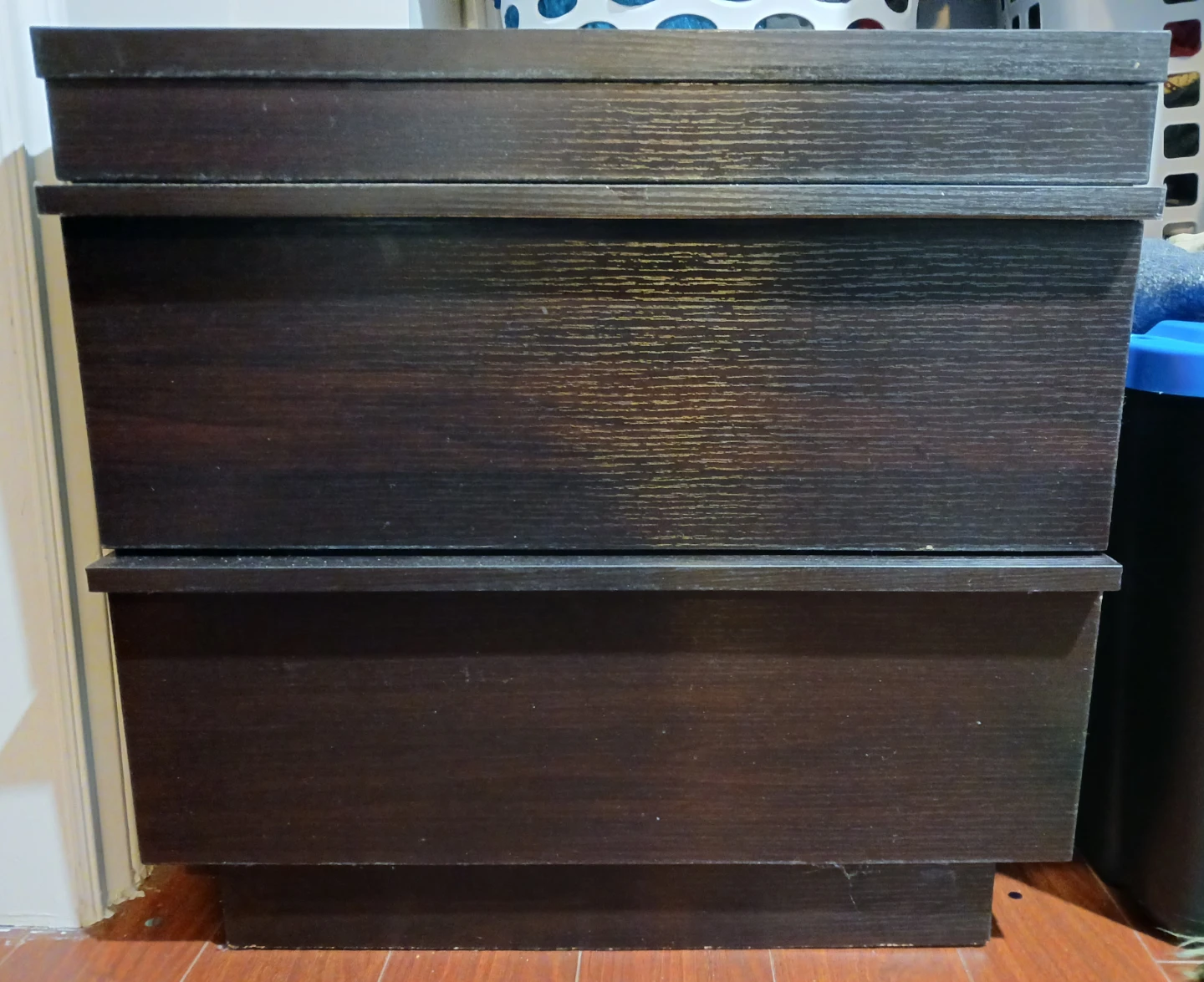 Dark Brown bed side 2-Drawer.