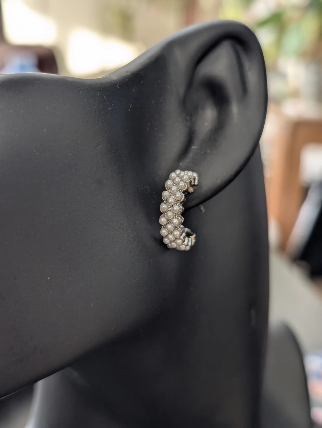 Pearl Accent Hoop Earrings