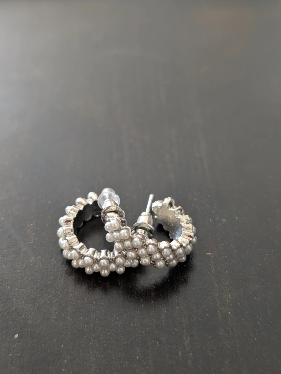 Pearl Accent Hoop Earrings - photo 2
