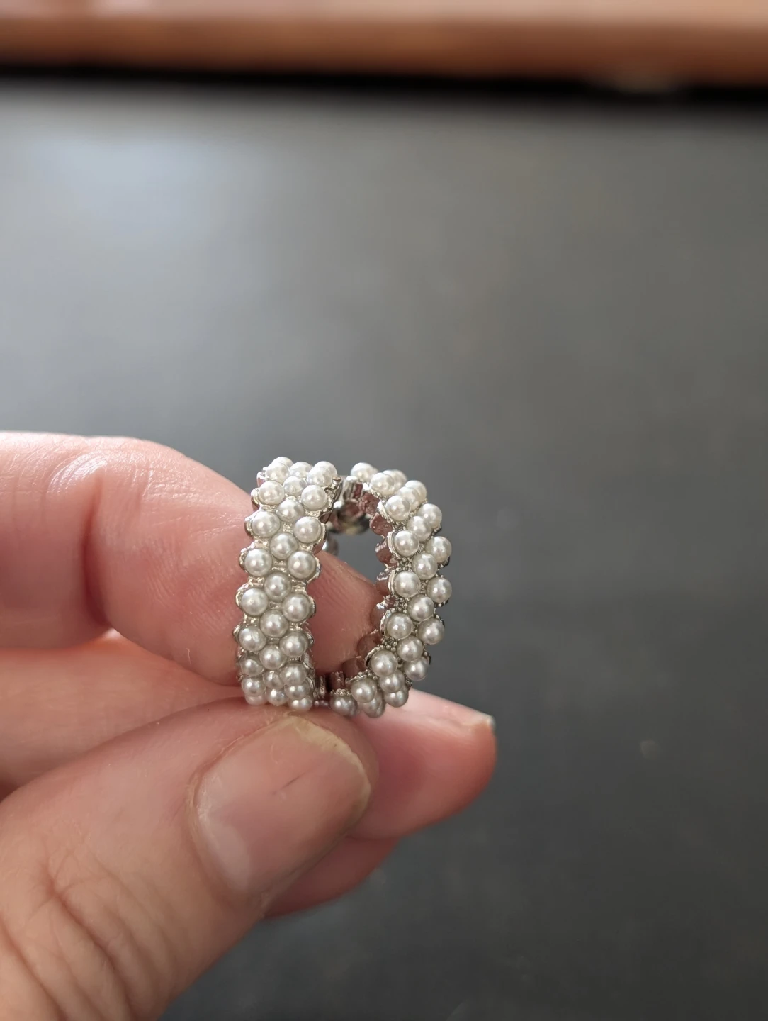 Pearl Accent Hoop Earrings - photo 3