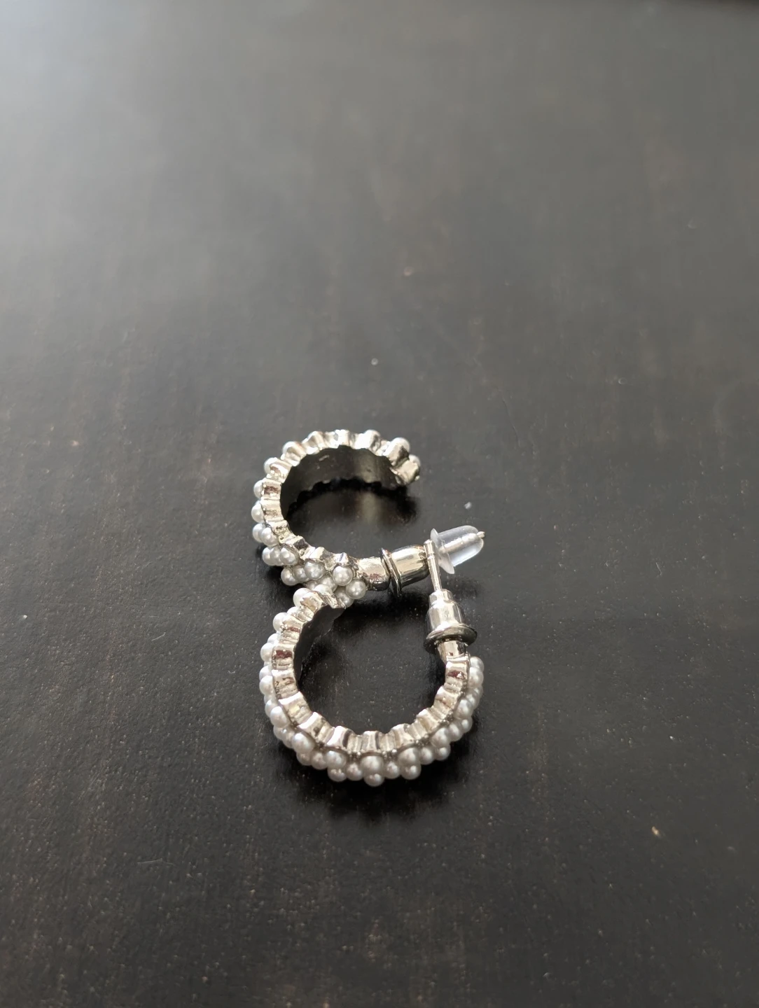 Pearl Accent Hoop Earrings - photo 4