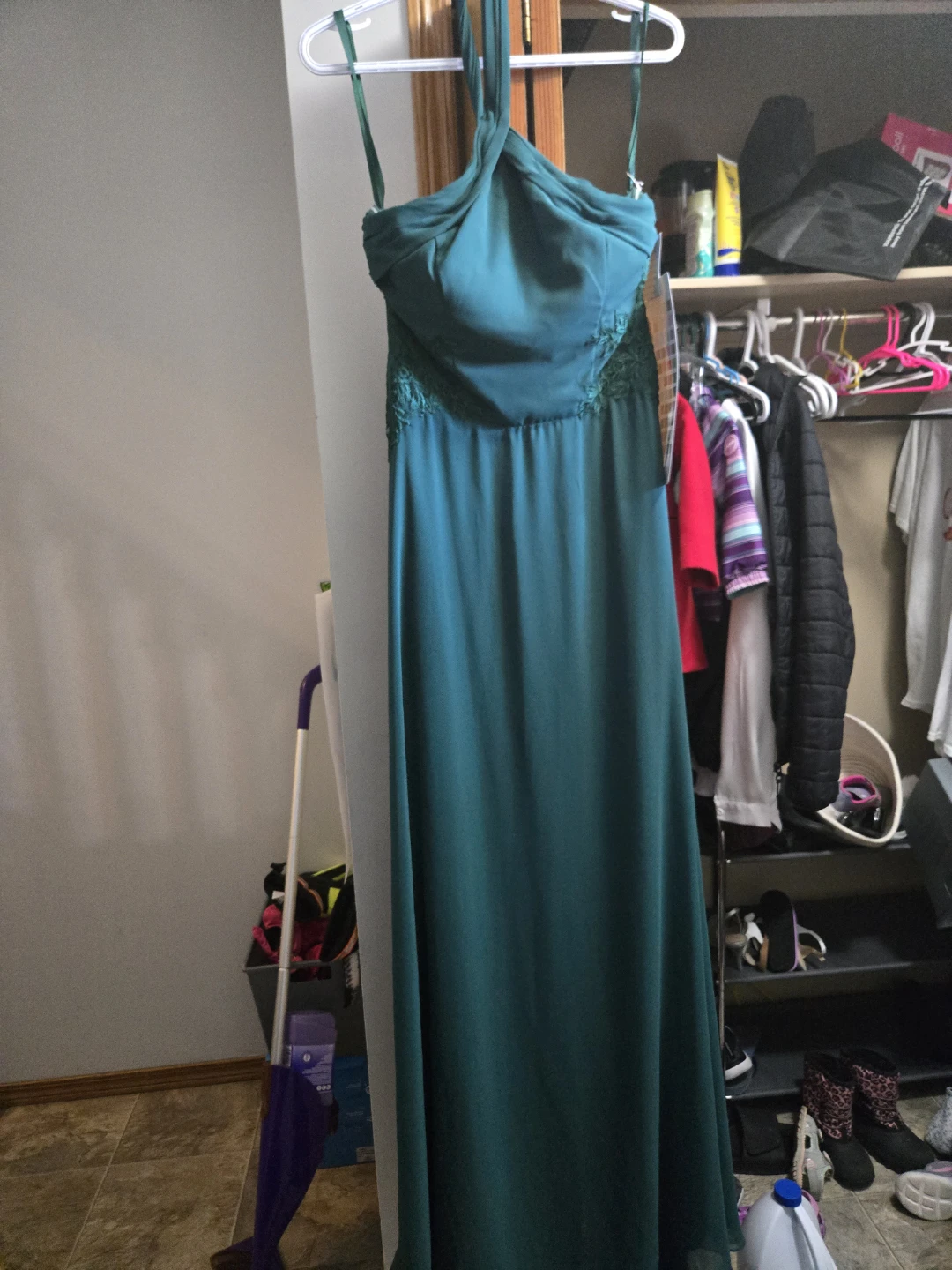 Mori Lee Emerald Green Halter Neck Maxi Dress - photo 2