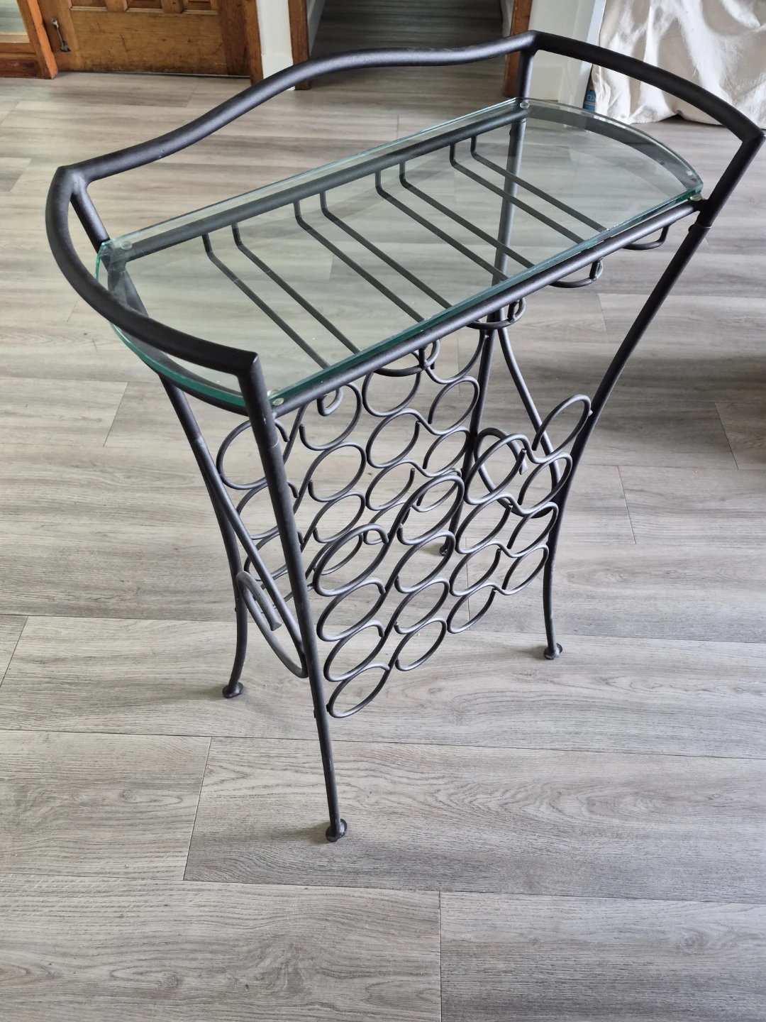 Metal and Glass Wine Rack Stand - photo 3