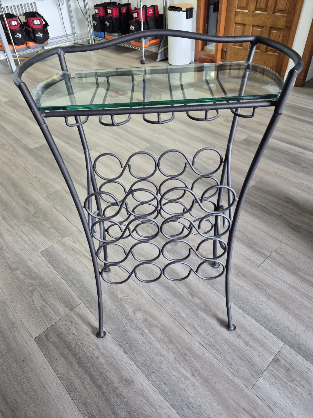 Metal and Glass Wine Rack Stand - photo 4