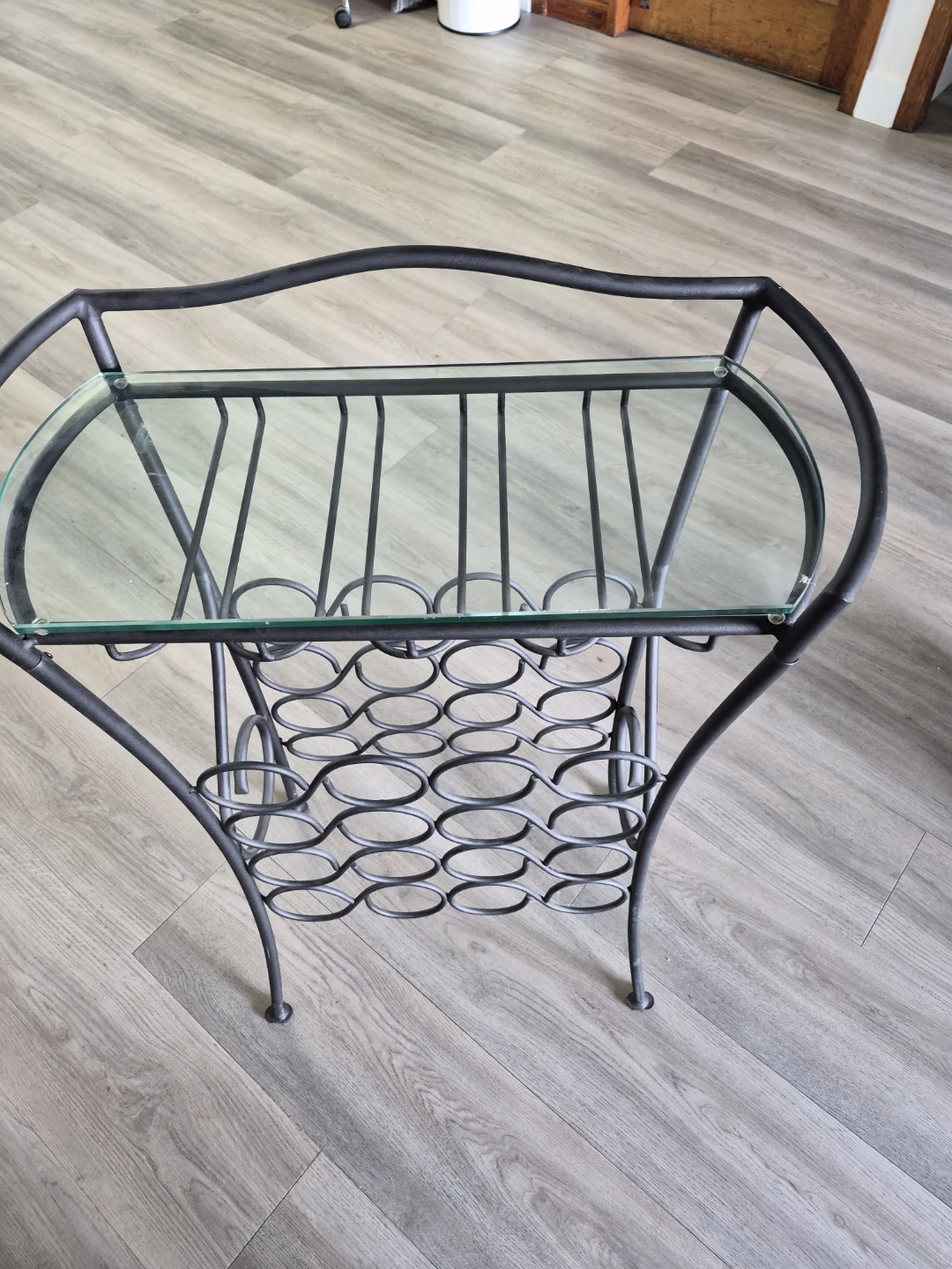 Metal and Glass Wine Rack Stand - photo 5