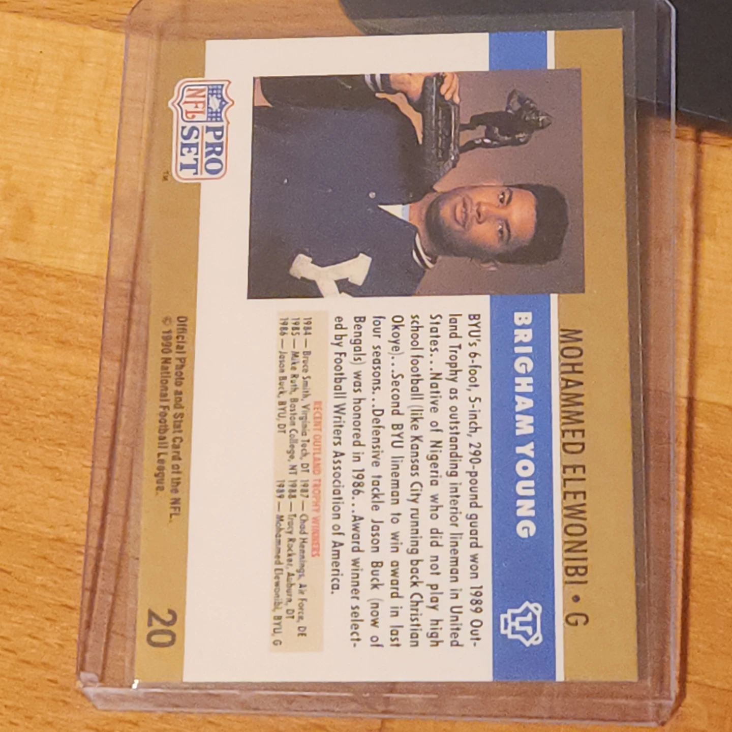 Mohammed Elewonibi, 1989 Pro Set NFL Rookie Card - photo 2