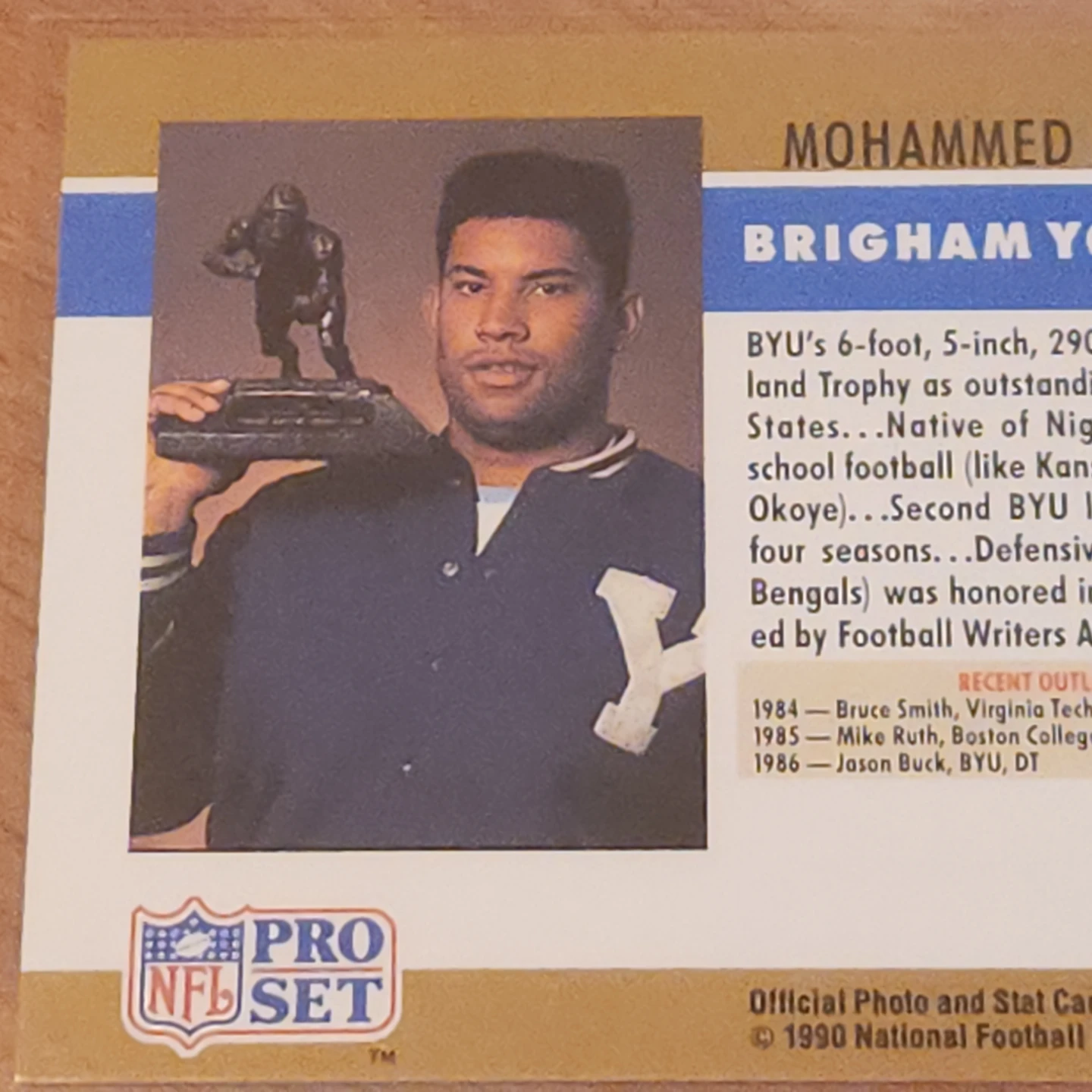 Mohammed Elewonibi, 1989 Pro Set NFL Rookie Card - photo 3