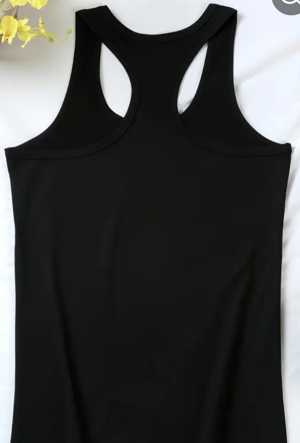 Black Racerback Tank Top with Heart Paw Print Graphic - photo 3