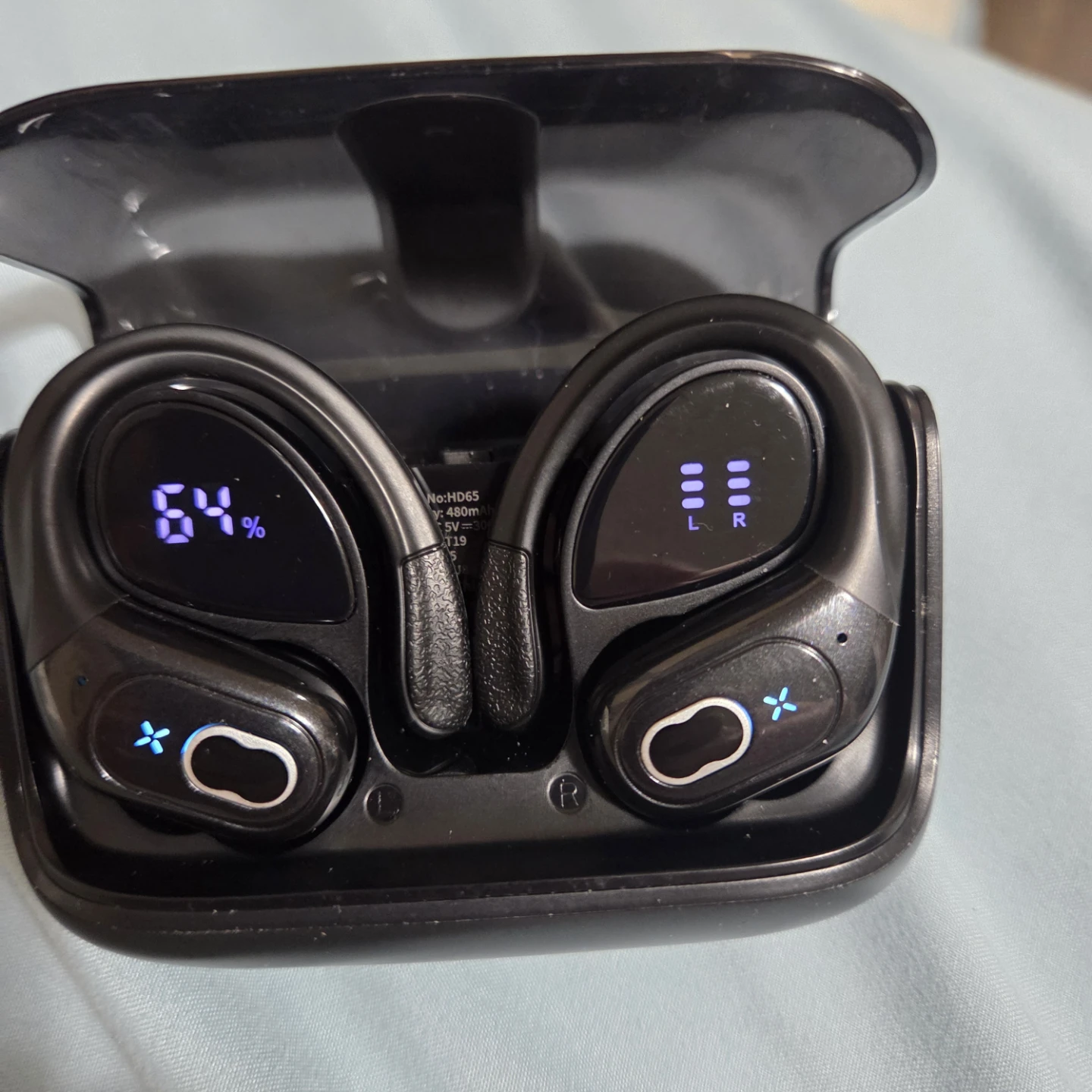 Black Wireless Earbuds with Charging Case