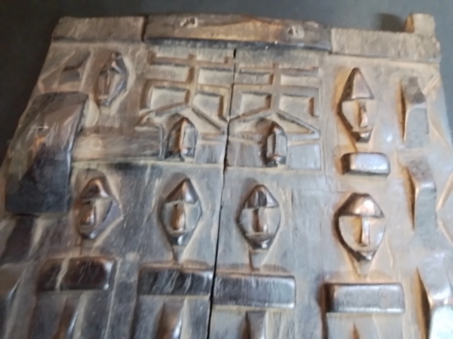 Antique Wooden Tribal Door 9.5x11" - photo 2