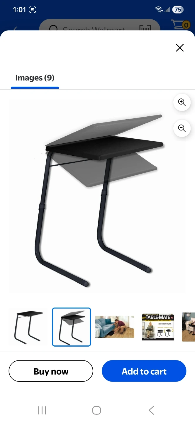 Table-Mate Adjustable Side Table Black - photo 3
