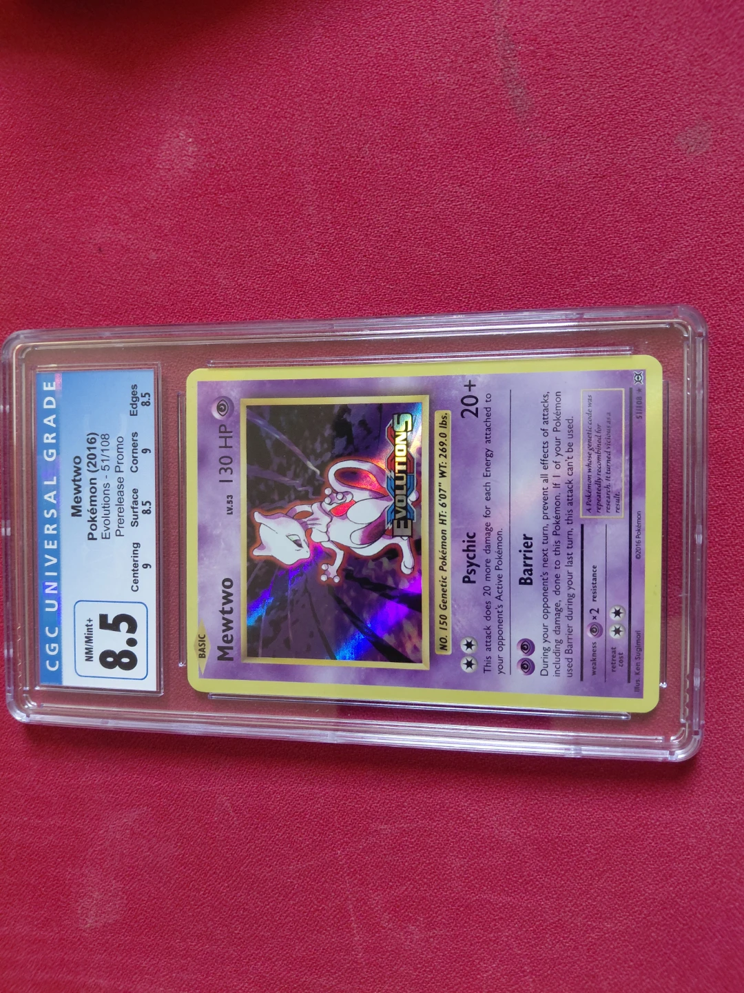 Mewtwo Pokémon Trading Card - CGC Graded 8.5