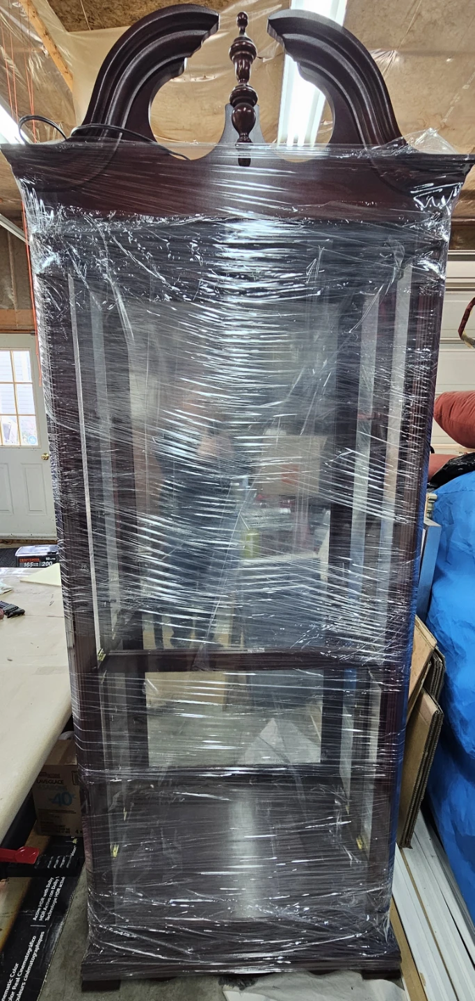 Vintage Mahogany Curio Display Cabinet - photo 2