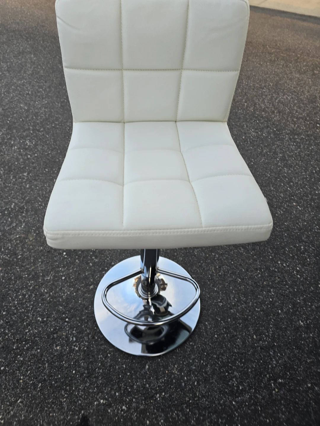 White Bar Stool with Adjustable Height - photo 2