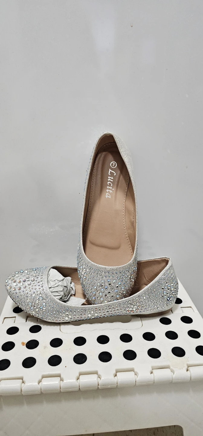 New brand Lucita Women's Silver Rhinestone Ballet Flats - photo 2