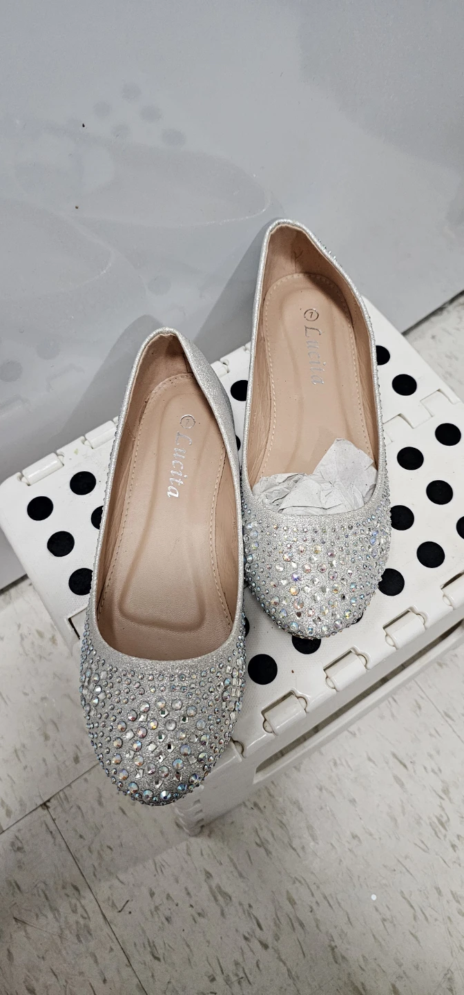 New brand Lucita Women's Silver Rhinestone Ballet Flats - photo 3
