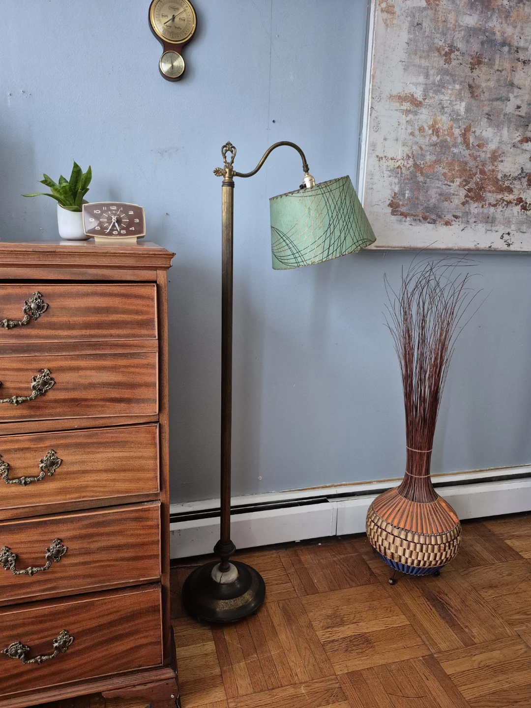 Vintage Brass Gooseneck Floor Lamp - photo 4