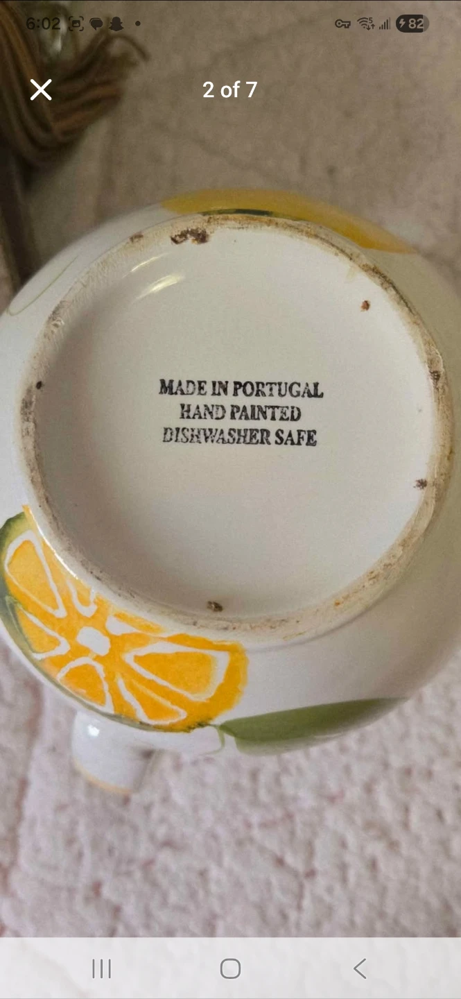 Hand Painted Lemon Pitcher Made in Portugal - photo 4