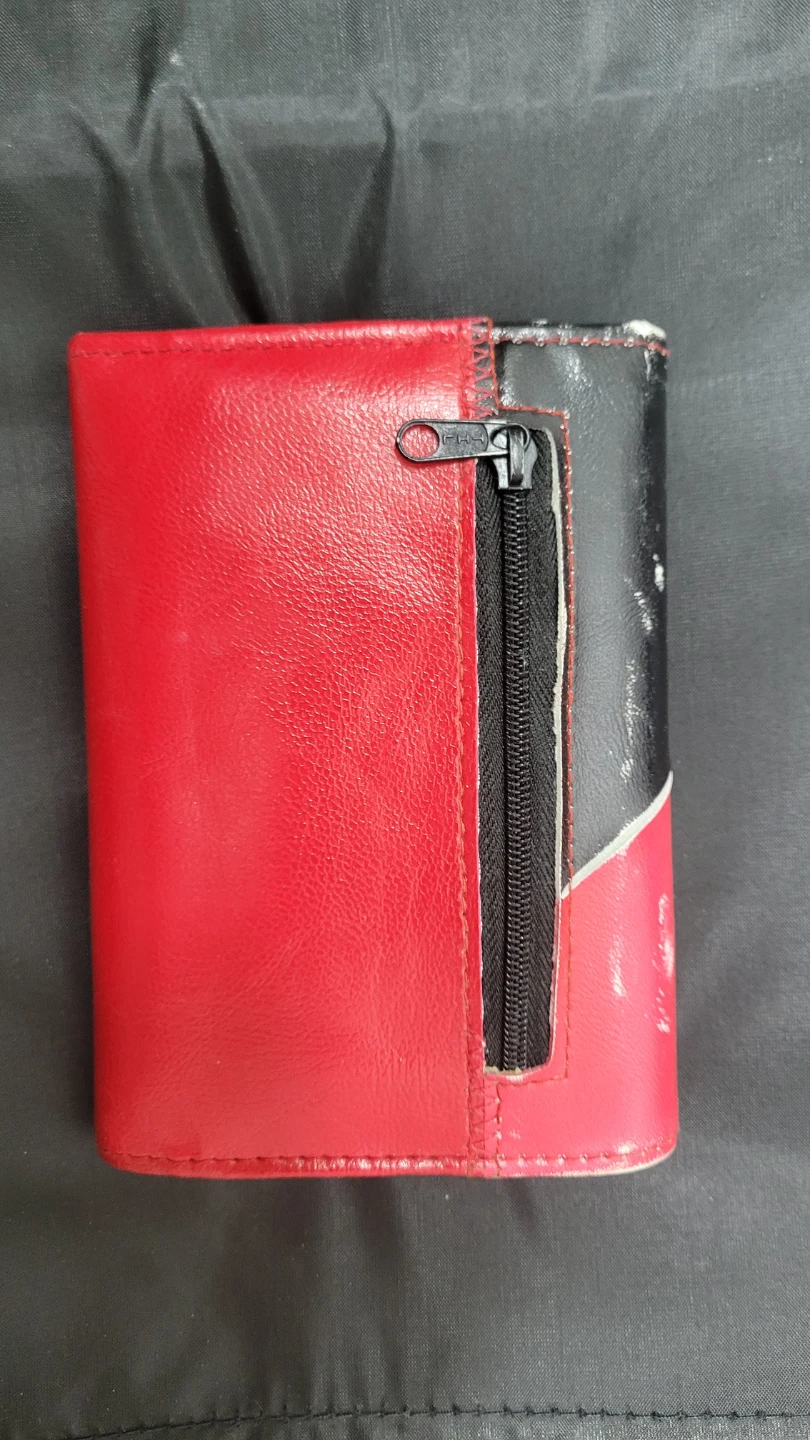 Red Tri-Fold Wallet with Butterfly Design - photo 2
