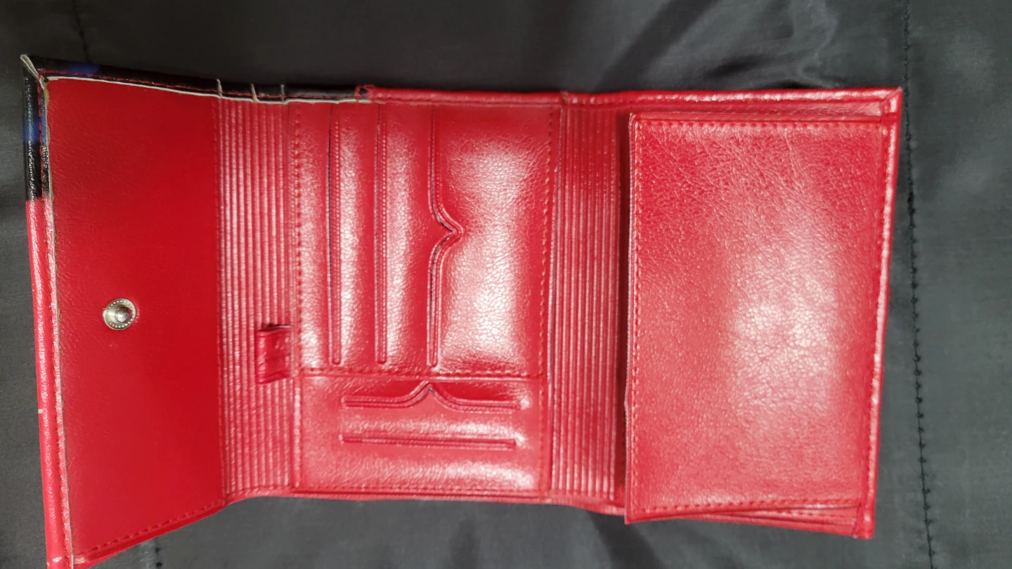 Red Tri-Fold Wallet with Butterfly Design - photo 3