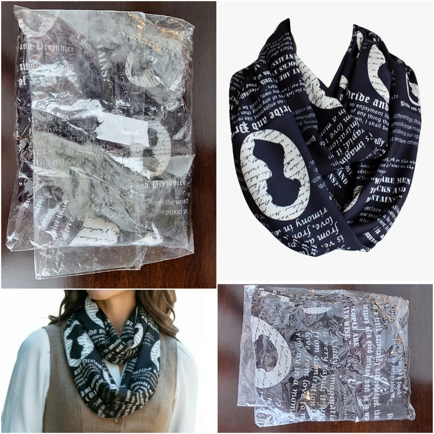 Infinity Scarf with Pride and Prejudice quotes - NEW - photo 3