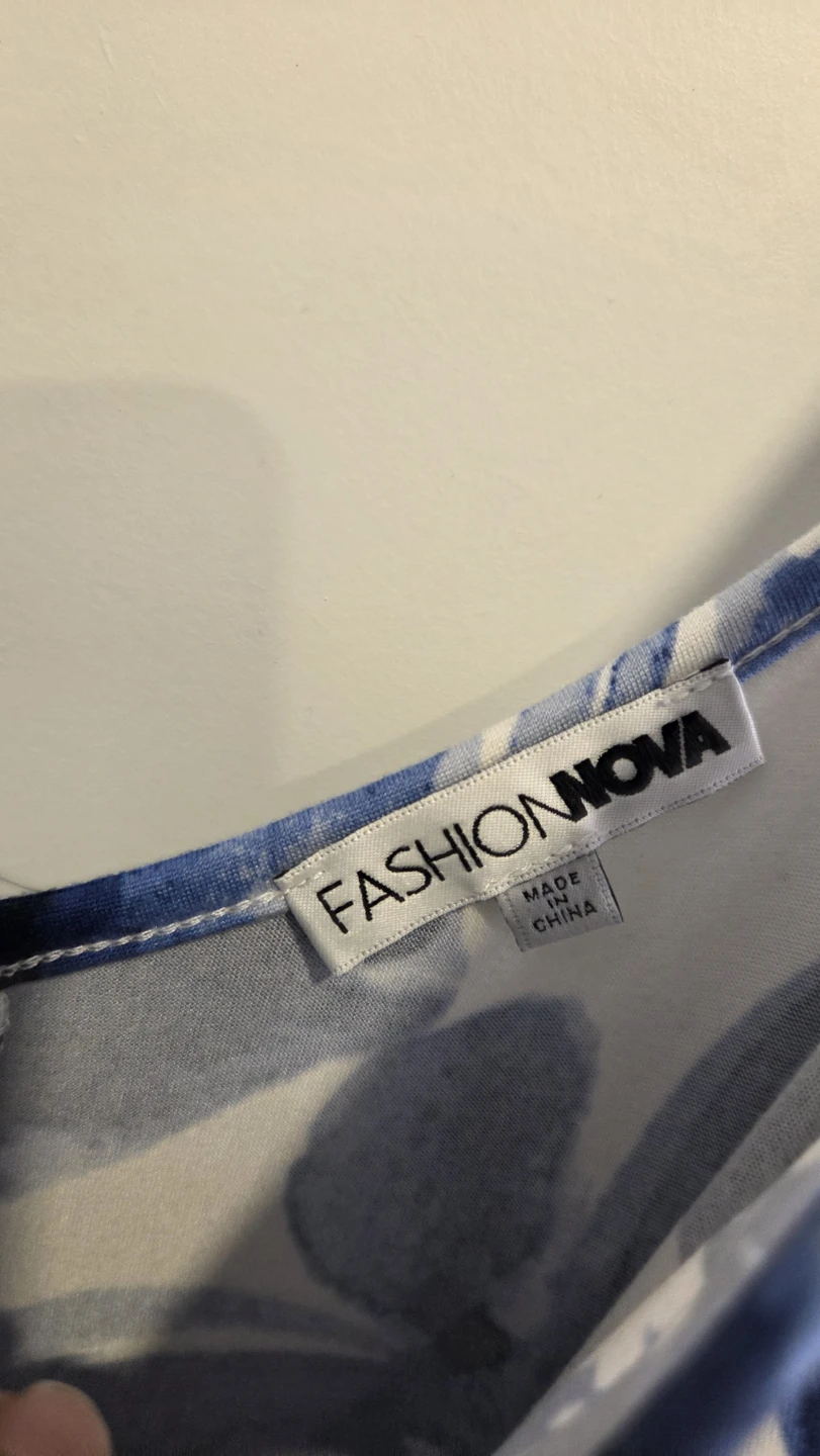 Fashion Nova Blue Floral Maxi Dress XL With Pockets - photo 2