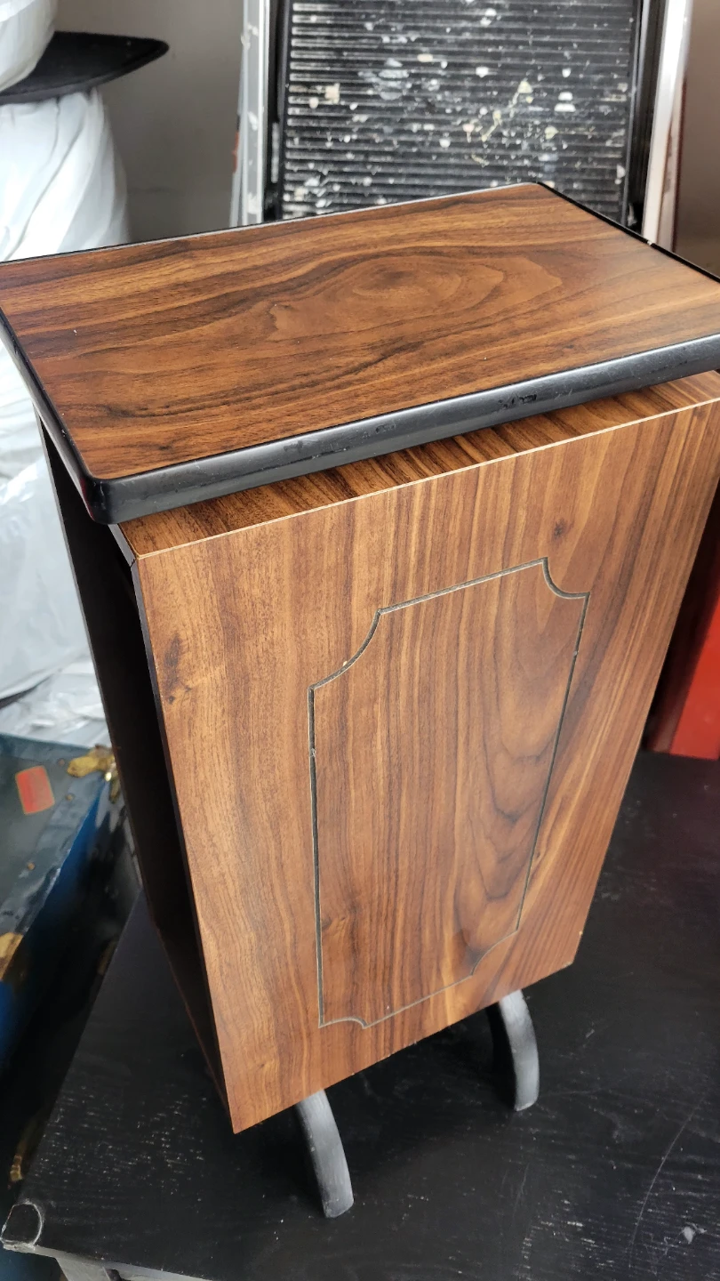 Vintage Small Wood Side Table Stand, magazine or record stand - photo 3