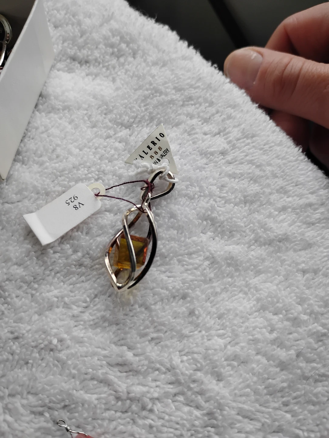 Valerio Sterling Silver Amber Pendant Necklace
