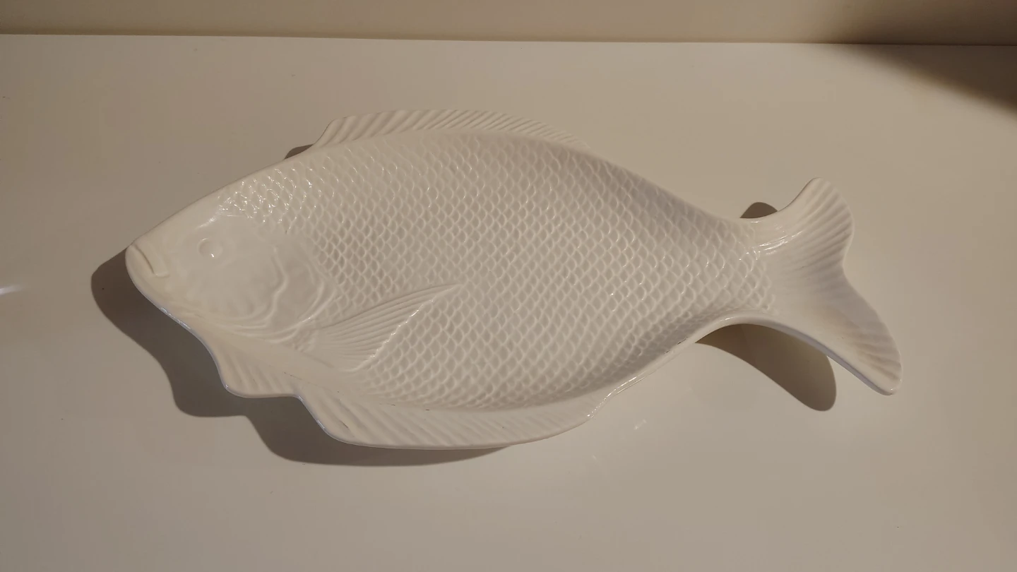 White Ceramic Fish Serving Platter