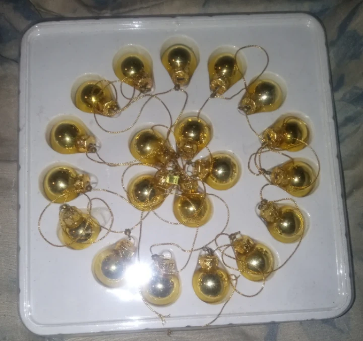 15ct Gold Mini Light Bulbs Christmas Ornaments