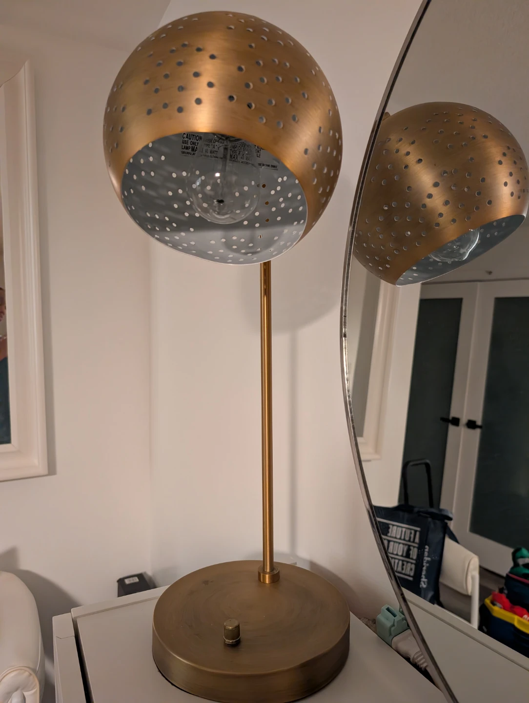 Gold Desk Lamp with USB Port - photo 2