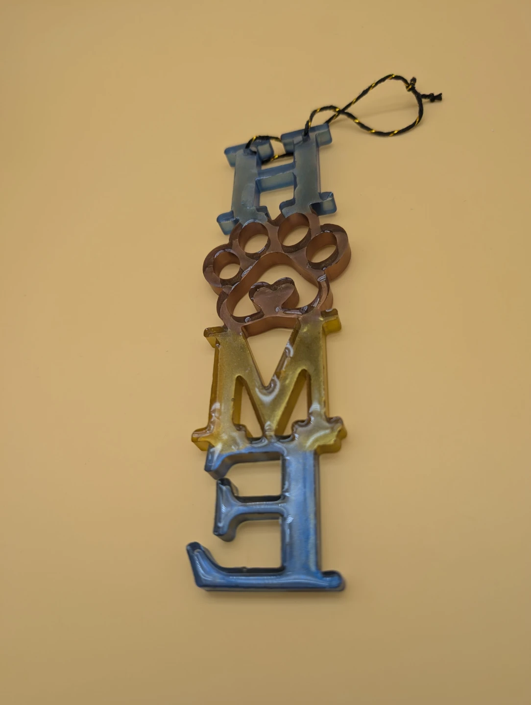 Hanging "HOME" Sign with Paw Print - photo 3