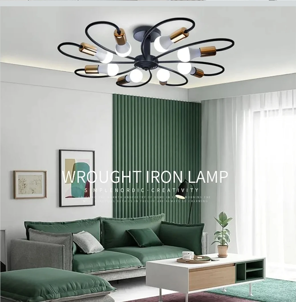 Qcyuii 8-Light Semi Flush Mount Ceiling Light Fixture - photo 2