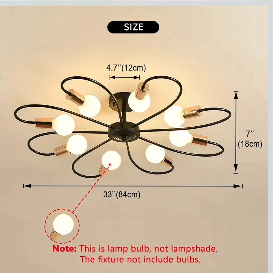 Qcyuii 8-Light Semi Flush Mount Ceiling Light Fixture - photo 3