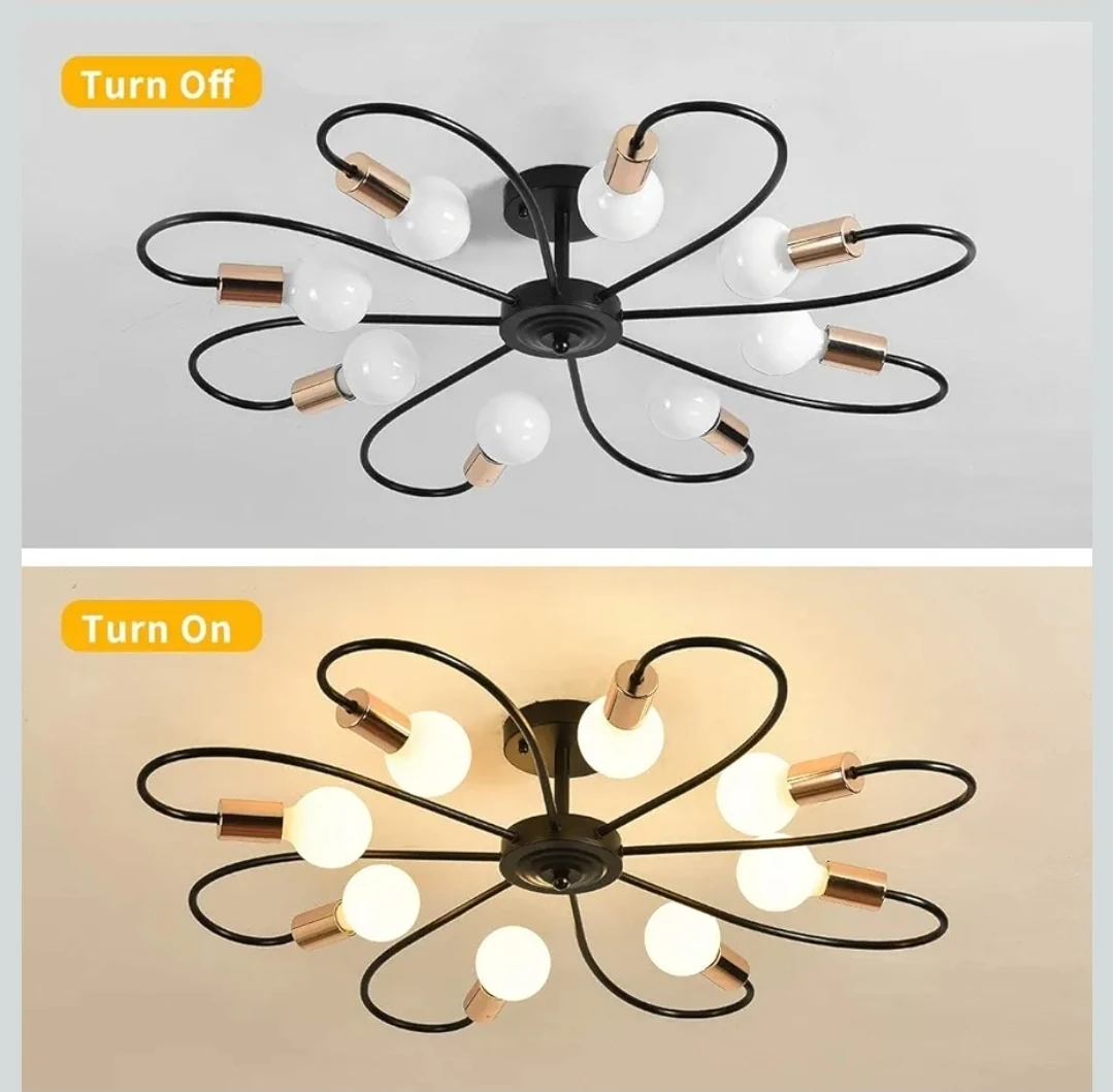 Qcyuii 8-Light Semi Flush Mount Ceiling Light Fixture - photo 4