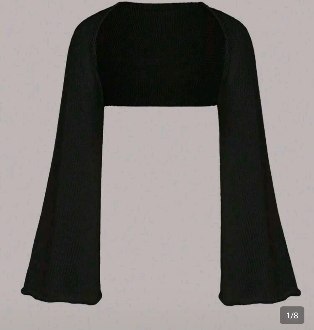 Black Knit Bolero Sleeve Shrug