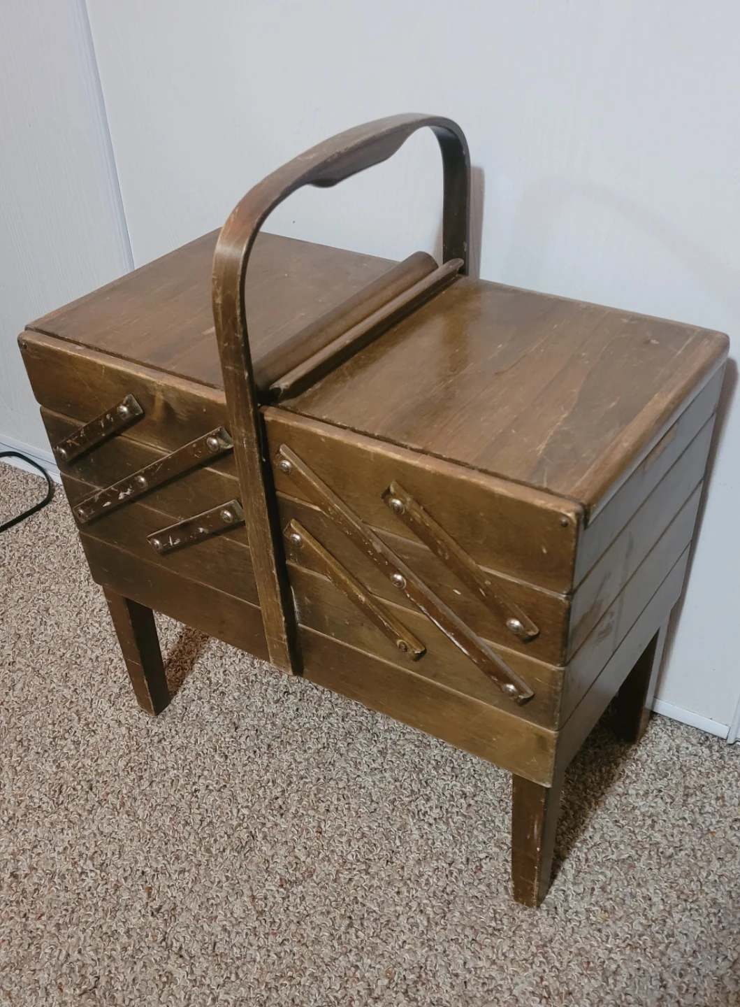 Vintage Accordian Sewing Box