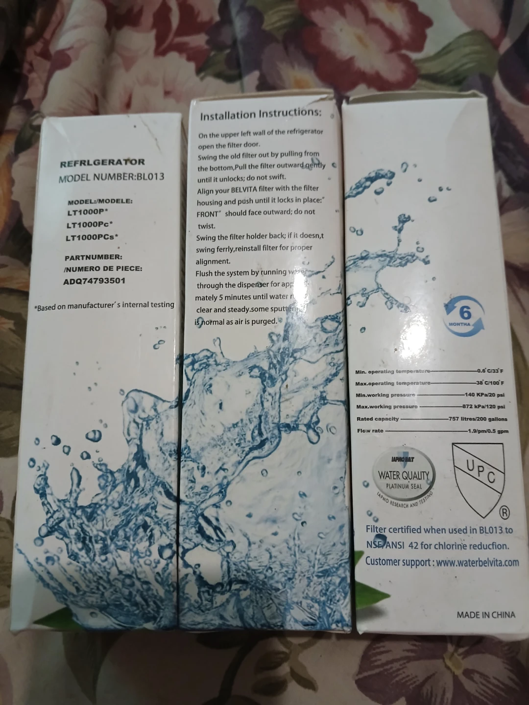 BELVITA LT1000P Refrigerator Water Filter