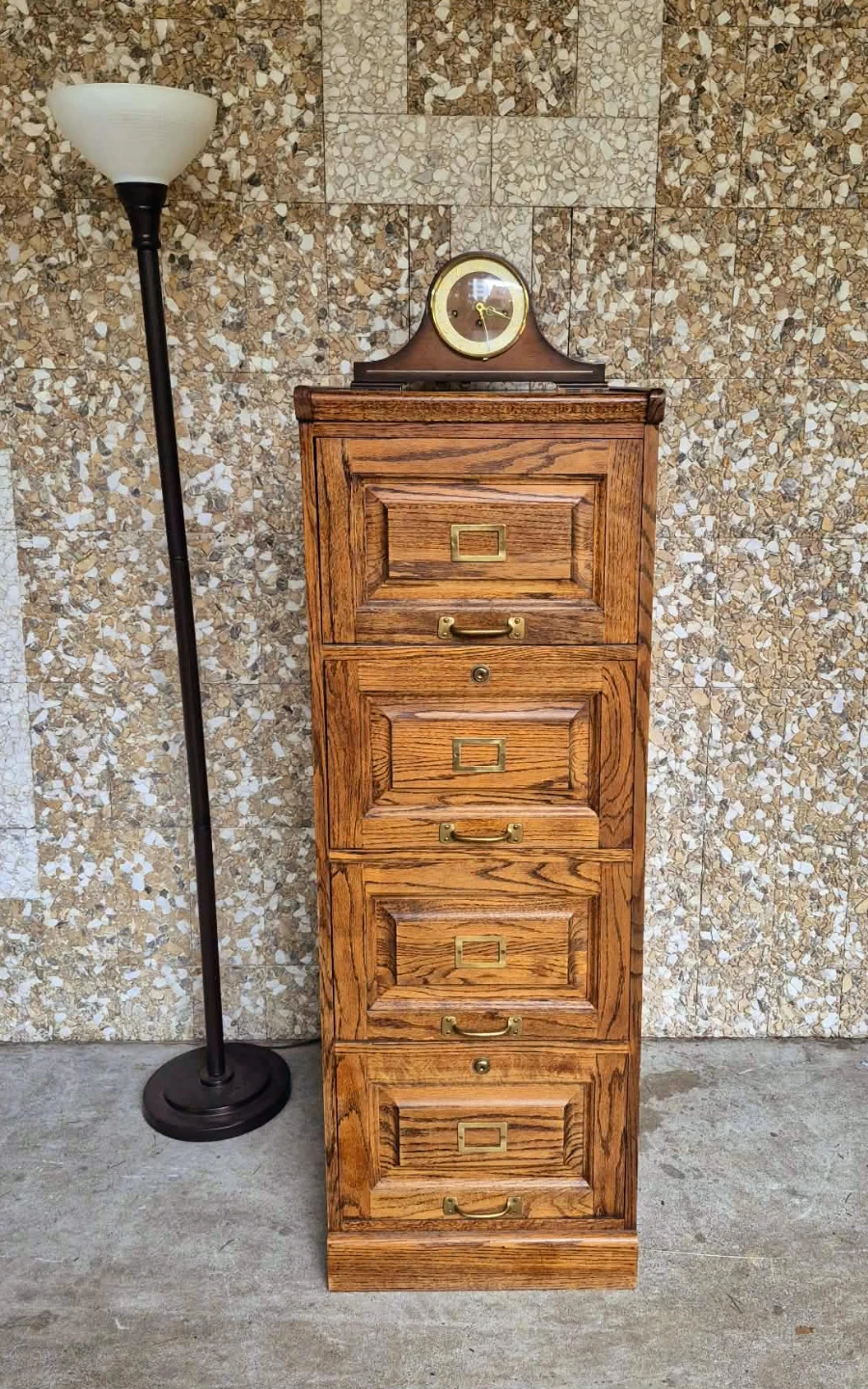 Vintage Tall And Narrow 4 Tier Storage Cabinet