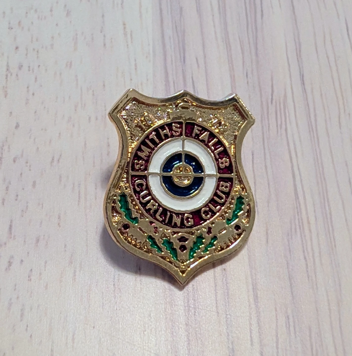 Brand New Smiths Falls Curling Club Lapel Pin