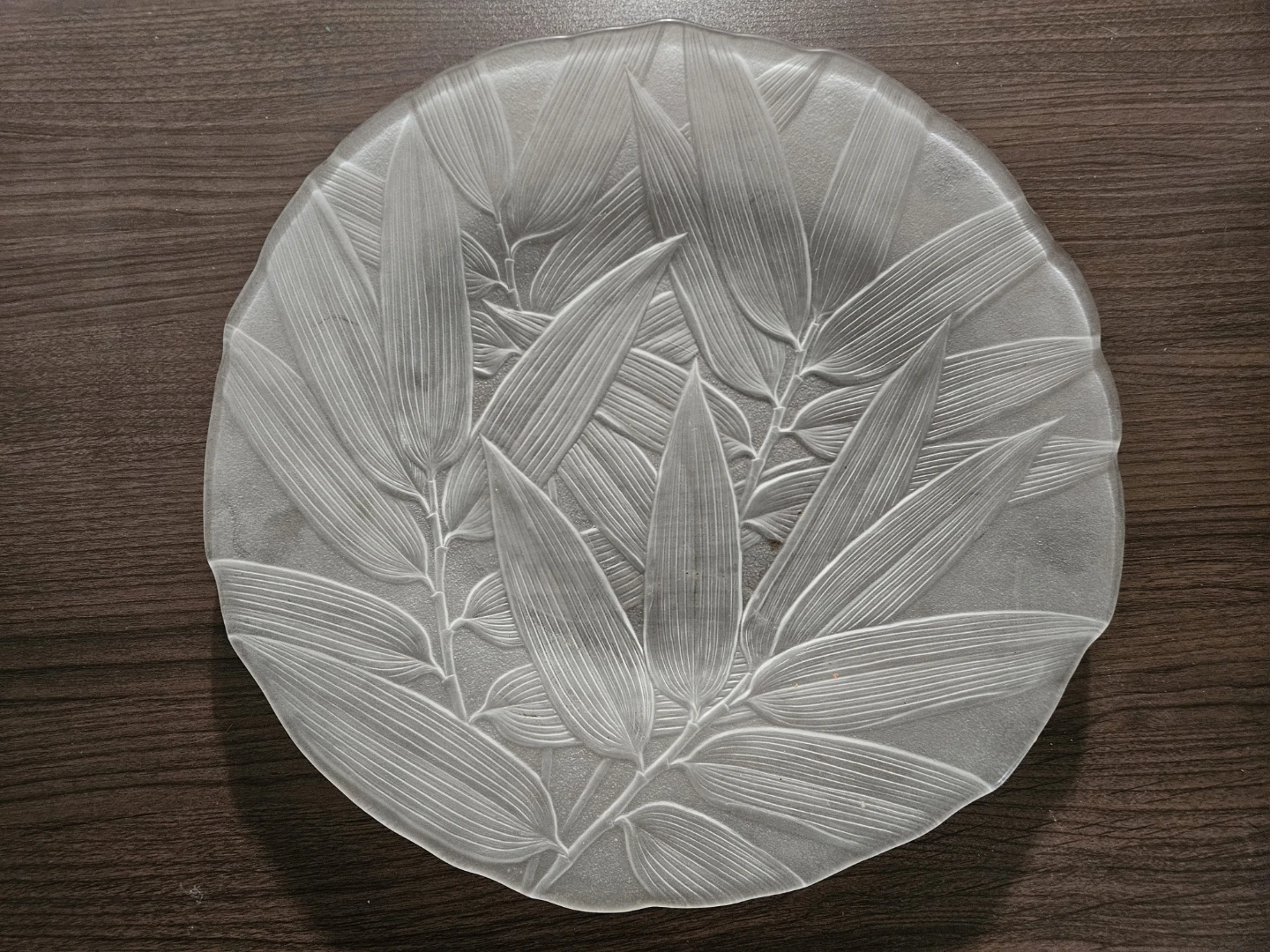 Frosted Glass Plate with Bamboo Design