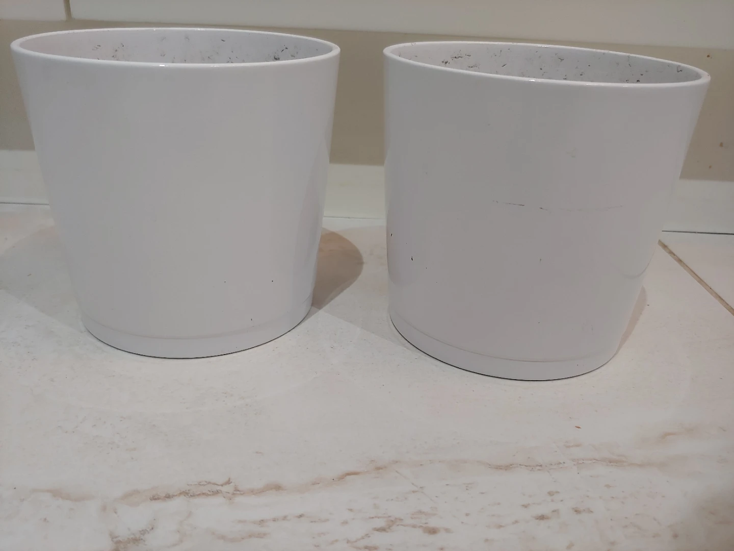 Set of 2 White Alaska Weiss Plant Pots 🥕