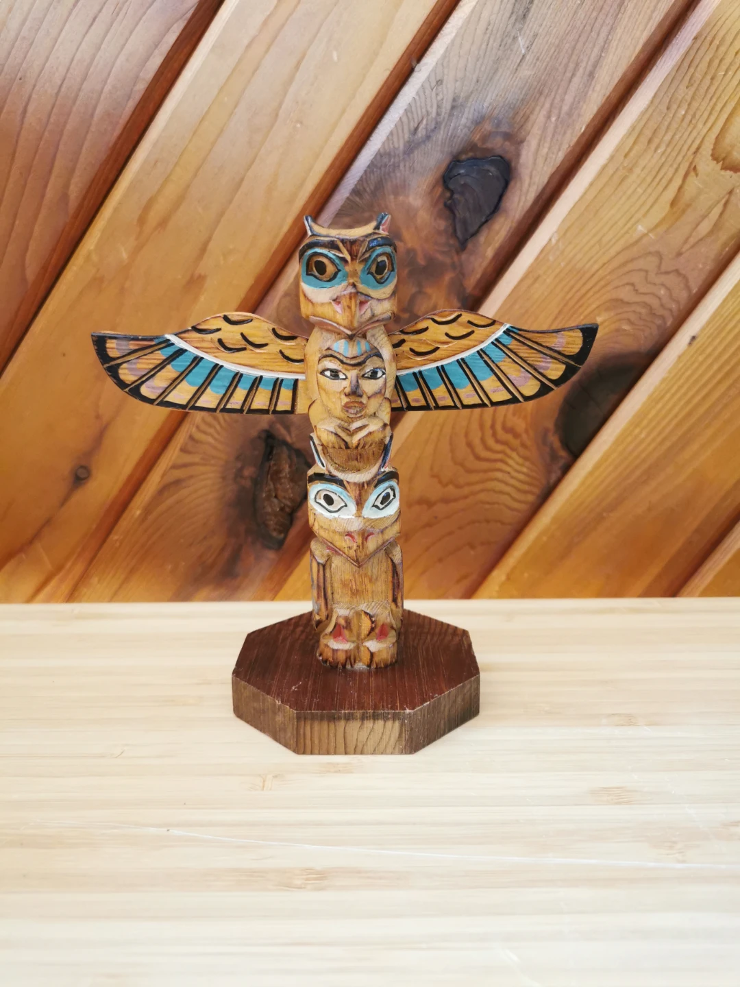 Vintage Alaska Black Diamond Totem Raven And Maiden