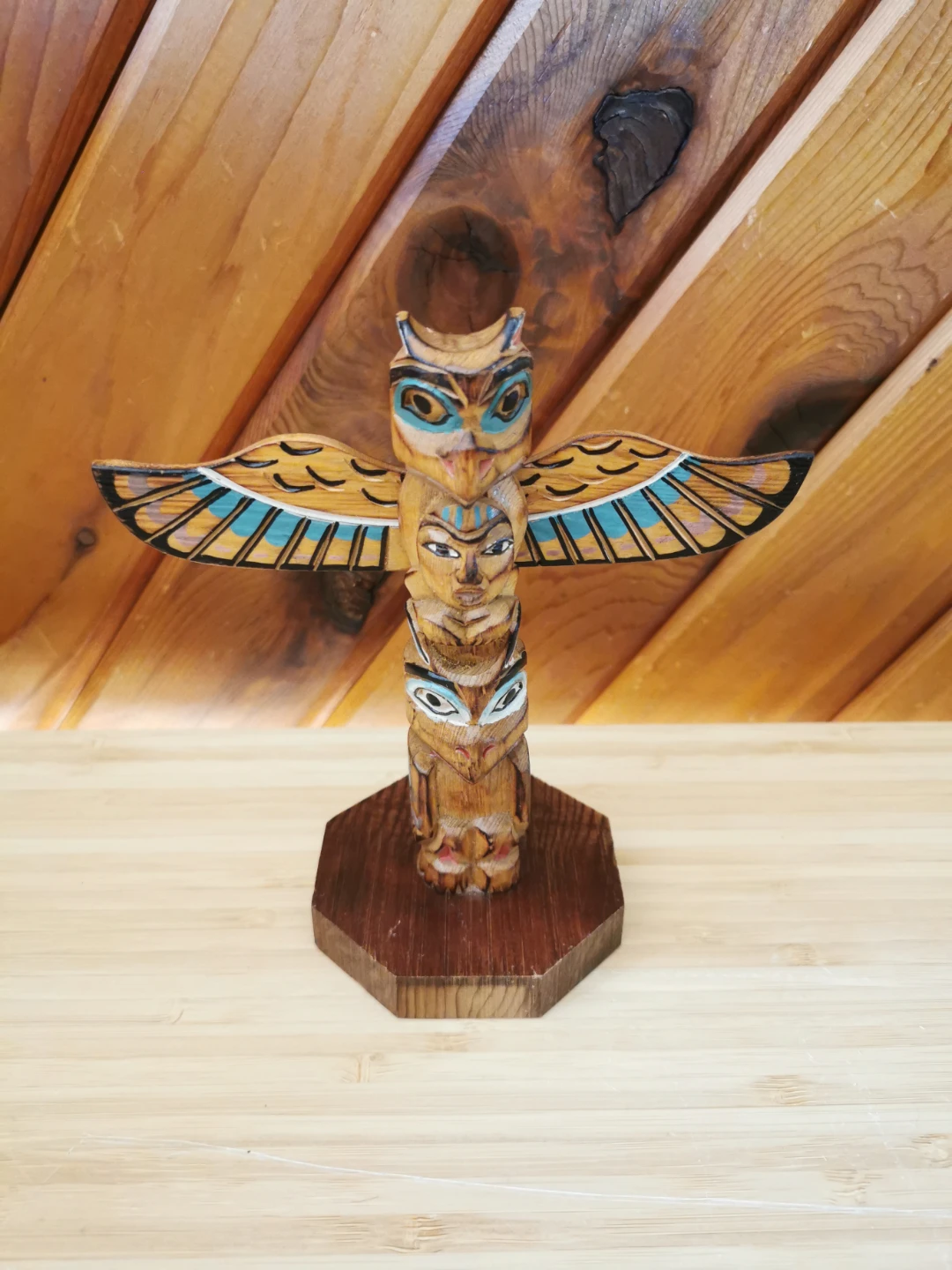 Vintage Alaska Black Diamond Totem Raven And Maiden - photo 2