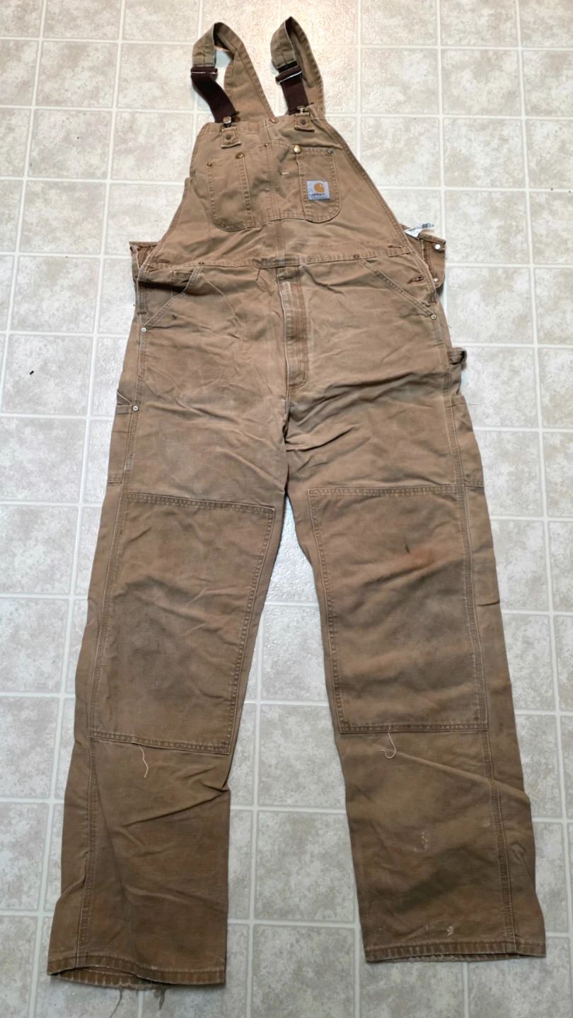CARHARTT Brown Bib Overalls 38x36