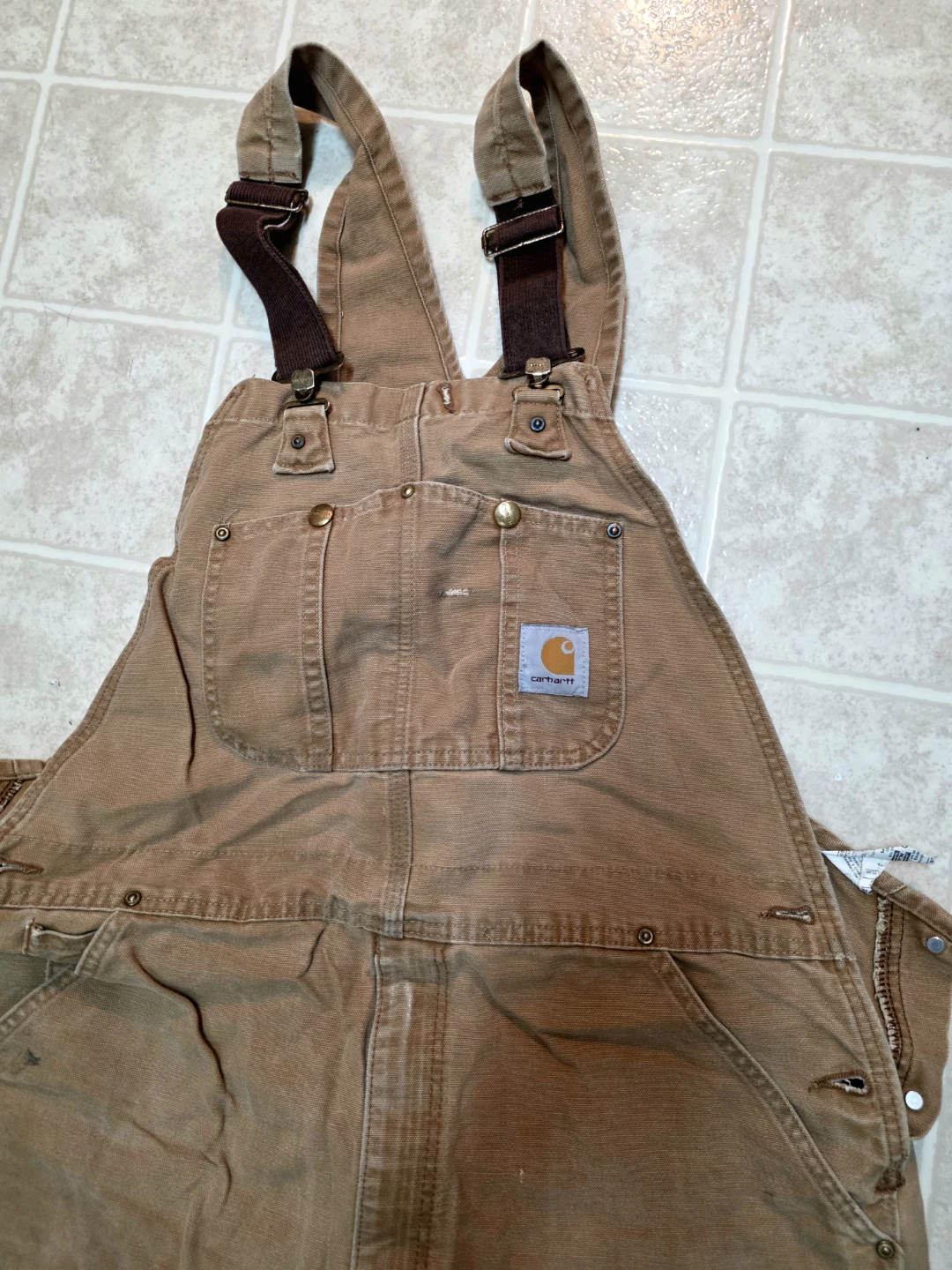 CARHARTT Brown Bib Overalls 38x36 - photo 2