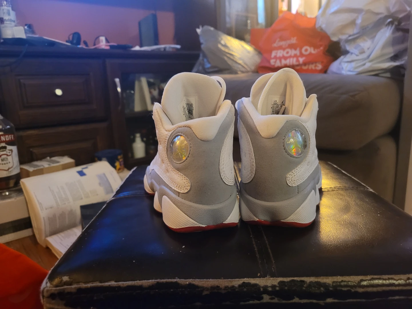 Children's Air Jordan 13 White Grey Red - photo 4